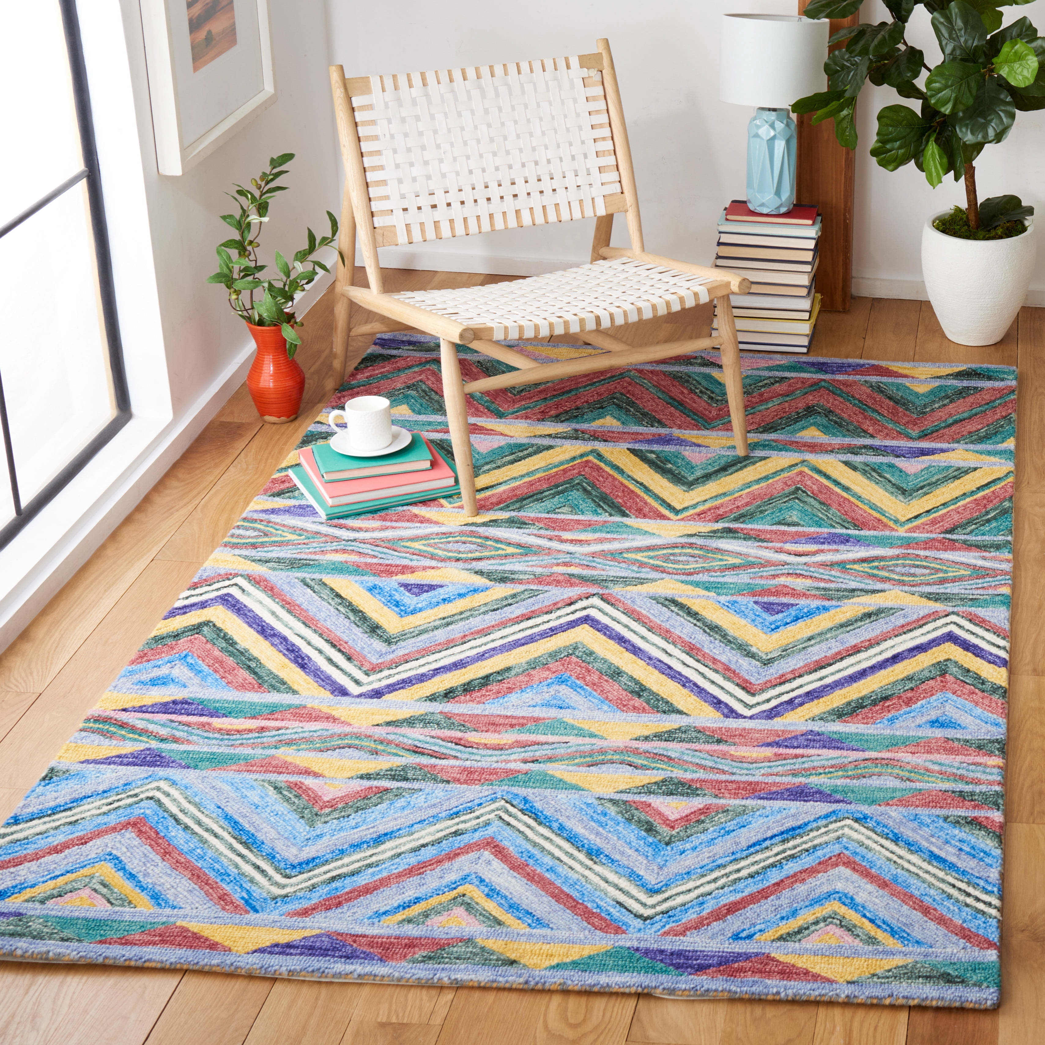 SAFAVIEH Metro Denzel Geometric Area Rug, Red/Blue, 8' x 10'