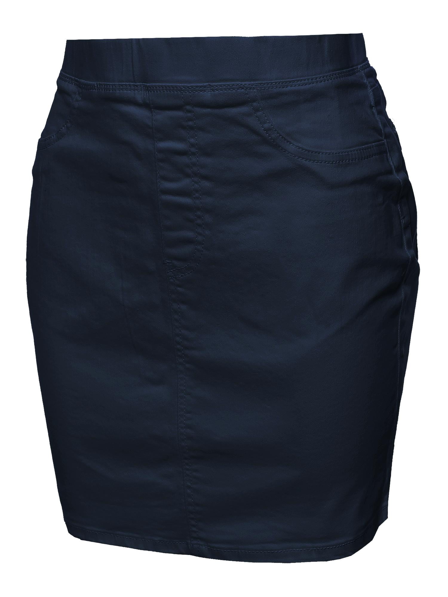 FashionOutfit Women's Casual Elastic Waist Band Mini Denim Skirt