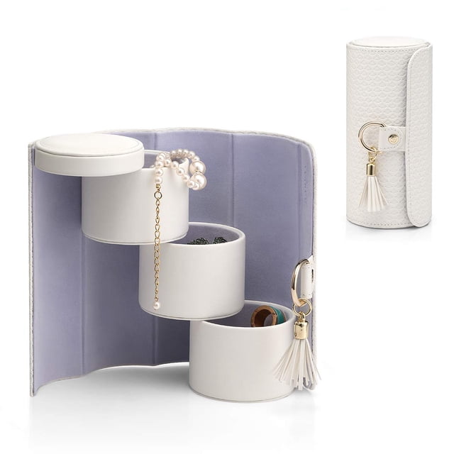 Organizador de joyas Vlando Wedding - Funda de viaje para mujer, color blanco
