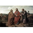 thumbnail image 2 of Feuhrich, Joseph 14x11 Black Ornate Wood Framed with Double Matting Museum Art Print Titled - Walk To Emmaus, 2 of 4