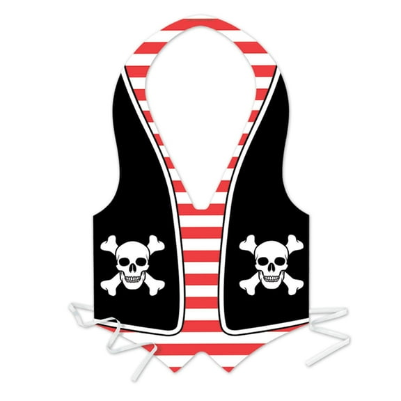 24 Pack Beistle Packaged Plastic Pirate Vest