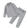 thumbnail image 2 of XXWXYD Girls Long Sleeve Moc𝗄 Turtleneck Shirt and Leggings Set, Soft Stretc𝗁y Comfortable Clothing for Toddler to Big Kids, Ribbed Knit Winter Outfit, 2 of 4