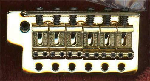 Fender® Mexican Strat Gold Vintage Bridge Assembly~2 1/16"~Small Block~Brand New