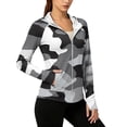 thumbnail image 2 of Camouflage Sun Protection Hoodie for Women UPF 50+ - Active Outdoor Long Sleeve Zip Up Jacket with Thumbholes & Pockets, Lightweight Athletic Rash Guard Black L, 2 of 6