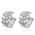 thumbnail image 2 of 18K Yellow Gold White Gold Crystal Hoop Earrings For Women, 2 of 2