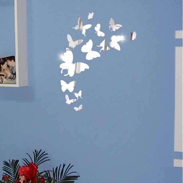 Fiudx Adhesivo de Pared con Espejo, Mural Decorativo Acrílico, Diseño Personalizable, Aspecto Refrescante para El Hogar y La Oficina, Decoración de Pared Versátil, Juego de 14 Piezas, Tamaño Máximo: