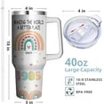 thumbnail image 2 of 40th Birthday Tumbler with Handle & Straw, 40 Oz Stainless Steel 40th Birthday Cup, 40th Birthday Gifts Women Unique, Happy 40th Birthday Gifts for Women, 40 Year Old Birthday Gifts for Women, 2 of 6