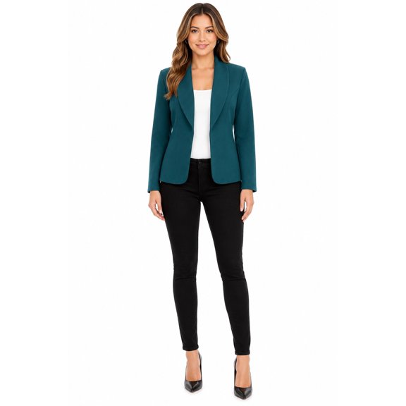 Women's Casual Long Sleeve Open Front Fitted Blazer Jacket Lightweight Office Style