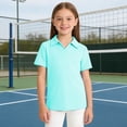 thumbnail image 2 of Gyujnb Collared Short Sleeve V Neck Polo Top School Uniform Daily Casual Everyday Wear (Little Girls, Big Girls),13-14 Years, 2 of 3