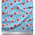 thumbnail image 1 of Soimoi Polyester Crepe Fabric Dot & Floral Artistic Print Fabric by The Yard 42 Inch Wide, 1 of 3