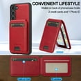 thumbnail image 2 of Allytechgroup Case for Samsung Galaxy S22, 2 In 1 Wallet Stand Case with Detachable Card Holder Support Wireless Charging Shockproof Magnetic Back Cover for Samsung Galaxy S22, Red, 2 of 13