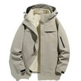 thumbnail image 2 of Kmdttou Men's Windproof Jacket Waterproof Lightweight Mountains Sport Jacket for Men Hooded Windbreaker Raincoat Khaki S, 2 of 8