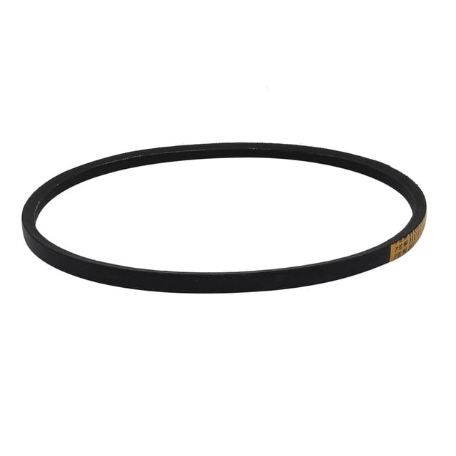 Unique Bargains A710 rubber transmission drive belt with a 710mm inner girth, designed for washing machines and suitable for automotive replacement parts. Features a black synthetic rubber compound with a helically wound polyester tensile cord for durability. Measures 13mm in width and 8mm in thickness.