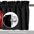 thumbnail image 6 of Red Fruit Valance Curtain Berry Drops Black Background Modern Art Window Valances Rod Pocket Short Curtains Window Treatments for Kitchen Bedroom Bathroom Laundry 60" x 14", 6 of 9