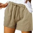 thumbnail image 5 of Sngxgn Short for Women, Knit Quick Walking Short with Pockets for Everyday Wear, Workouts, Hiking(Khaki,XL), 5 of 5