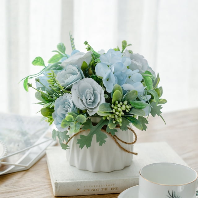 Arreglo Floral Artificial, Flores De Seda Falsas, Jarr N Peque O De Cer Mica, Bolas Decorativas De F Cil Mantenimiento, Dise O Contempor Neo, Decoraci N Para Bodas En Casa O En La Oficina