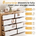 thumbnail image 3 of Ktaxon 8 Drawer Double Dresser Wood Dresser Organizer Storage Cabinet Chest of Drawers for Bedroom Hallway Living Room, White, 3 of 17