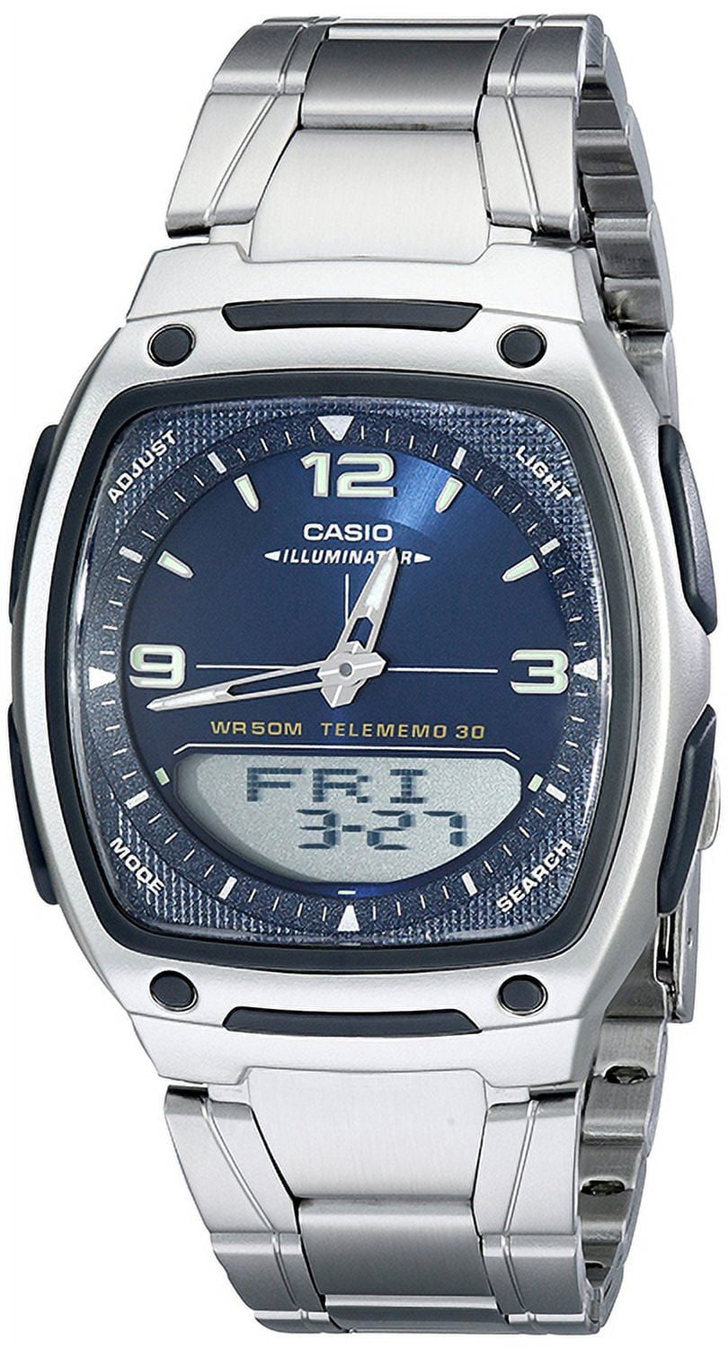 Casio Men's Stainless Steel Analog-Digital Sport Watch, Blue Dial AW81D-2AV