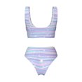 thumbnail image 2 of Honeii Striped Gradient Print Women’s Bikini Set,Two Piece Swimsuit Bathing Suits,Stylish High Elasticity Swimwear for Beach and Pool, 2 of 7