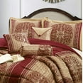 thumbnail image 4 of Nanshing Prince 9 Piece Elegant Medallion Comforter Set, Red Gold, King, 4 of 10