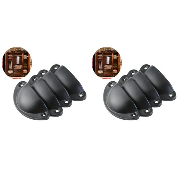 8 Pcs Cabinet Knobs Decorative Door Drawer Pull Handles Vintage Semicircle Antique