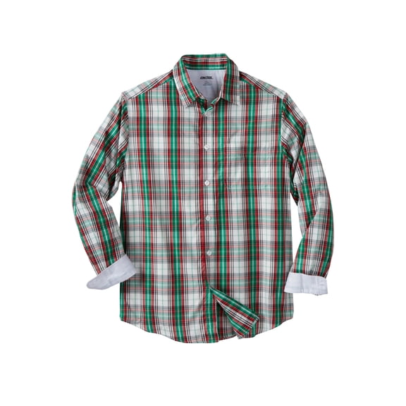 KingSize Men's Big & Tall Long Sleeve Wrinkle-Free Plaid Shirt