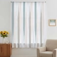 thumbnail image 3 of Teal Beige Brown Sheer Curtains 108" Extra Long, Modern Oil Painting Striped Abstract Light Filering Curtains, Privacy Drapes Simi Floor to Veiling Curtain for Living Room Large Window Treatment, 3 of 9