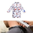 thumbnail image 5 of Delantal de peluquería para peluqueros, uniforme de barbería con cierre de cremallera, impermeable, uniforme de trabajo para el cuidado de perros y ma Impreso en blanco, 5 of 5