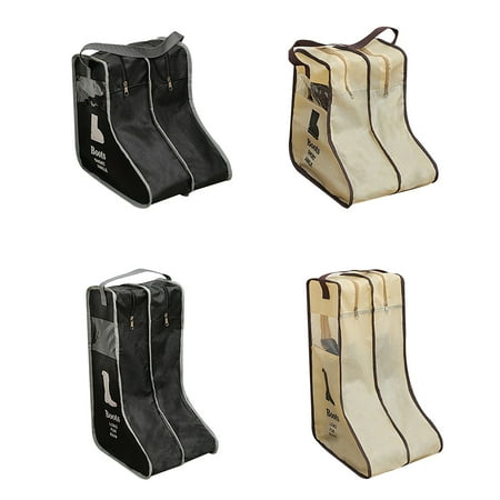 

Zdmathe Long Boots Zipper Storage Bag with Hande and Clear Window Dustproof Doble Compartments Snow Boots Container Shoes Organizer