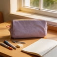 thumbnail image 6 of Lksixu Simple Pencil Pouch, Large Capacity Solid Color Pencil Case with Color-Blocking Zipper, Aesthetic Stationery Organizer, Lightweight & Spacious Pencil Bag, Portable Travel Makeup Bag, 6 of 7