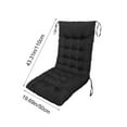 thumbnail image 3 of Bxaolu Rocking Chair Cushions - Indoor Office Dining Chair Cushion, 1 Pack Garden High Back Chair Cushions, Lounger Chair Pad, 19.7"x43.3", Black, 3 of 7
