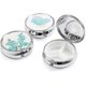thumbnail image 3 of Round Metal Pill Box Pack with 3 Small Size Compartments for Travel and, 3 of 5