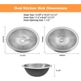 thumbnail image 3 of Oval RV Kitchen Sink Stainless Steel, Stainless Steel Bar Sink, Small Bathroom Kitchen Sink,RV Kitchen Bar Sink with Sink Drain Assembly, 3 of 8