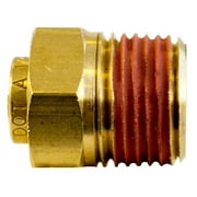Tectran PL1368-8C Brass D.O.T. Push Lock Fitting Male Connector for Nylon, 1/2" Tube Size, 3/8" Pipe Thread, Pack of 5