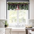 thumbnail image 3 of Snowman Merry Christmas Kitchen Curtains and Valances Set, Black Winter Socks Xmas Tree Balls Rod Pocket Window Valance Window Curtain Panels for Living Room Bedroom Laundry, 27.5x24in, 3 Pieces, 3 of 7