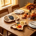 thumbnail image 4 of Halloween Ghost Pumpkin Wooden Serving Tray 2 Pack – Creative Compartment Plate for Party Snacks Dessert, Festive Decor Gift, 4 of 6