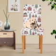 thumbnail image 4 of Yayeee 2 Pack Dining Chair Covers Stretch Parson Chairs Slipcovers Seat Protector, Red Nordic Christmas, 4 of 6