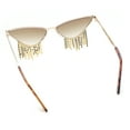 thumbnail image 4 of Womens Luxury Rhinstone Tassel Diva Metal Rim Cat Eye Sunglasses Gold - Brown, 4 of 4