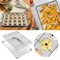 SIfdSeng Wire Baking Rack with Pan Stainless Steel Pan Rack Set Grid