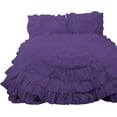 thumbnail image 2 of D.N.G. BEDDINGS 3 Piece 100% Egyptian Cotton Circle Ruffle Comforter Set, 550 GSM Filled Microfiber - Full/Queen Size, Purple Color - 800 Thread Count, 2 of 5