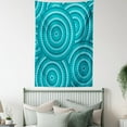 thumbnail image 3 of Teal Decor Wall Hanging Tapestry, Abstract Aboriginal Dot Painting Australian Indigenous Folk Artwork Circle Shapes, Bedroom Living Room Dorm Accessories, 40 X 60 Inches, by Ambesonne, 3 of 5