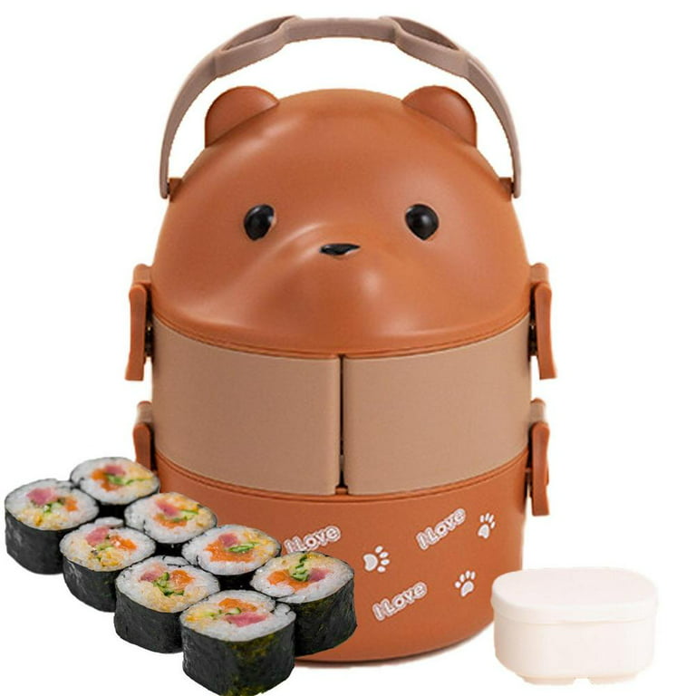 Tohuu Thermal Lunch Box For Hot Food Leak Proof Large Capacity Eyeglass  Bear Bento Box Double Layer Portable Lunch Containers For Hot Food Vacuum  Thermos Lunch Box impart 