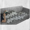 thumbnail image 6 of Geometric Soft Flannel Fleece Blanket, Minimalist Abstract Symmetric Lines Square Diamond Parallel Bars Urban, Cozy Plush for Indoor and Outdoor Use, 50" x 60", Pale Grey White Black, by Ambesonne, 6 of 6
