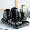 thumbnail image 3 of Juego de Accesorios de Baño Macarena 5 Piezas Dispensador de Loción Jabonera Negro, 3 of 7