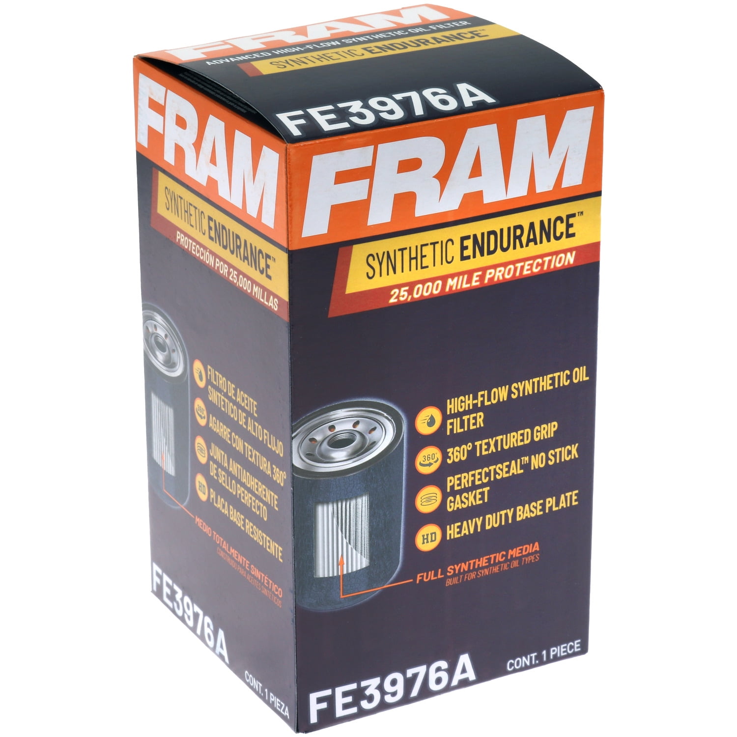 (6 pack) FRAM Synthetic Endurance FE3976A, 25K Miles, Oil Filter For Selected Vehicles