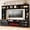 Black+Brown, variant on Atumcto U-Can 95.5" Entertainment Center with Electric Fireplace, TV Stand for TVs up to 80", Bookshelves & Storage Cabinets, Navy Blue