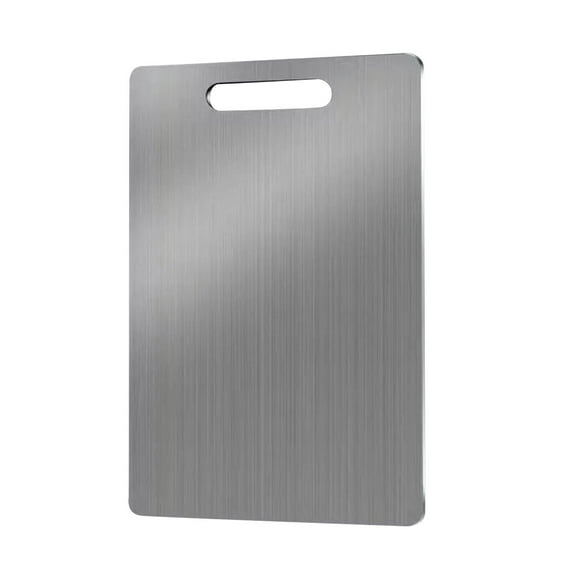 Chopping Board Double-Sided 304 Stainless Steel Kitchen Cutting Board With Hanging Hole Home Kitchen Chopping Board Heavy Duty For Meat Vegetables Fruit Bread Easy to Clean & Use