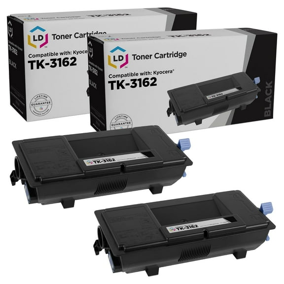 LD Compatible Toner Cartridge Replacement for Kyocera TK-3162 1T02T90US0 (Black, 2-Pack)