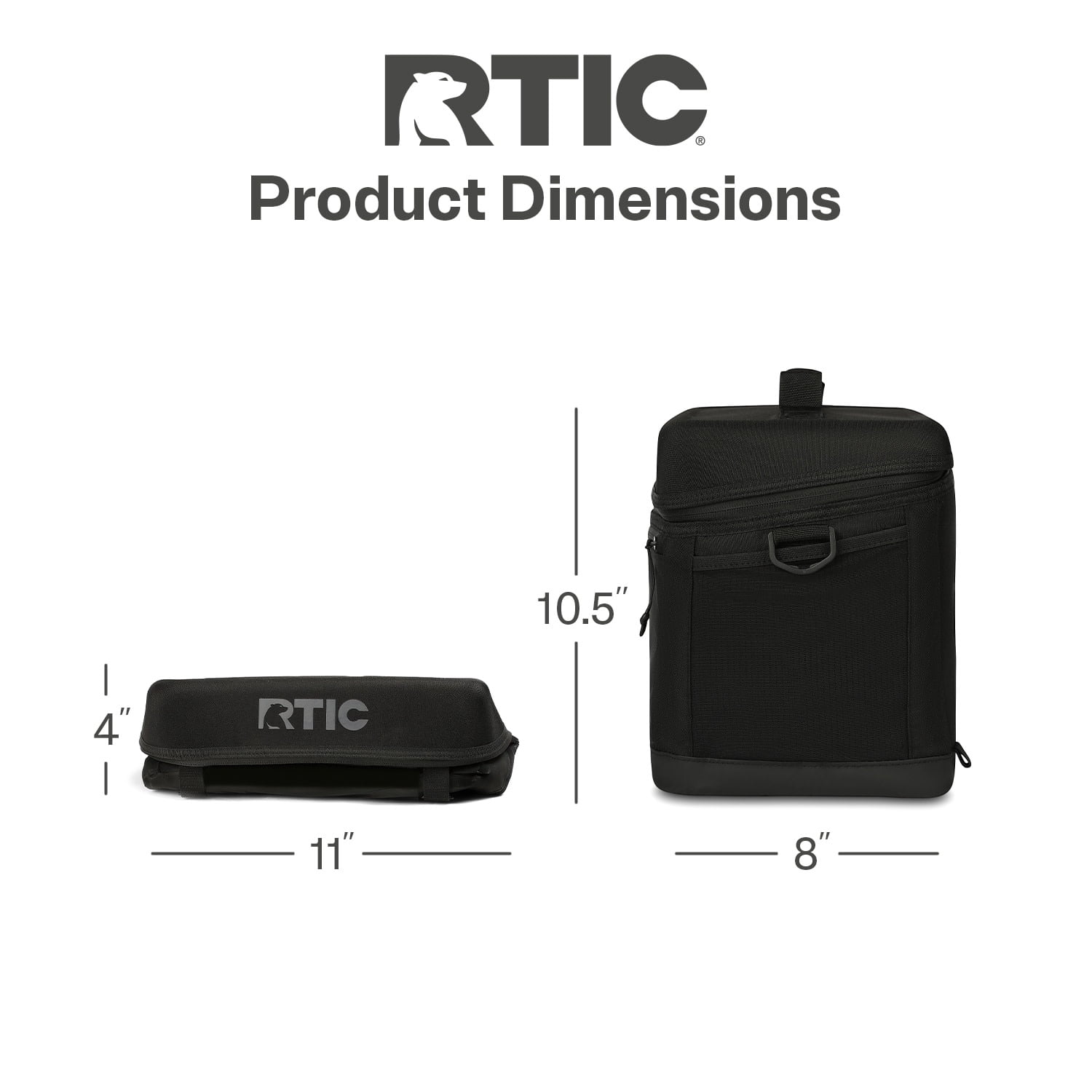 RTIC 15-Can, 16 Qt, Collapsible Soft Cooler with Bottle Opener, Black