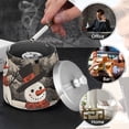 thumbnail image 6 of Trees Christmas Snowman Ashtray with Lid Smell Proof Cigarette Ashtray Stainless Steel Smokeless Ash Holder for Indoor Outdoor, 6 of 7